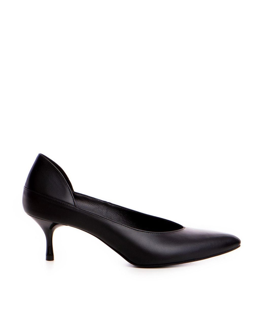 The 5Th Element Black Celine Leather Kitten Heel