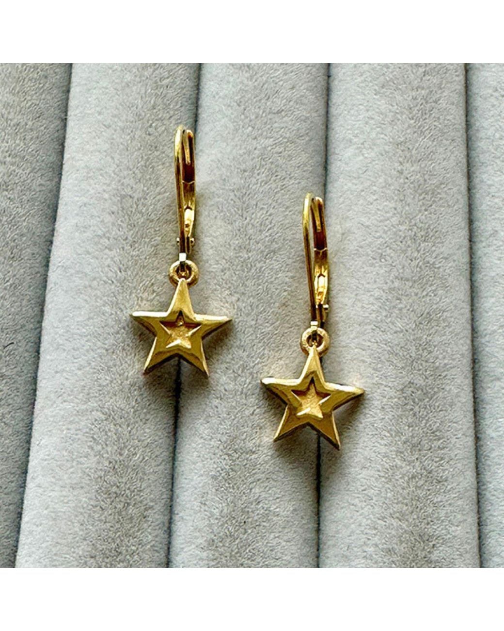 Edge Only Metallic Mini Megastar Drop Earrings 18Ct Vermeil