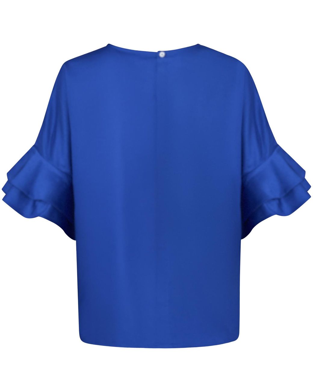 Perlavera Blue Cosy Solid Azure Cotton Flare Sleeve Top