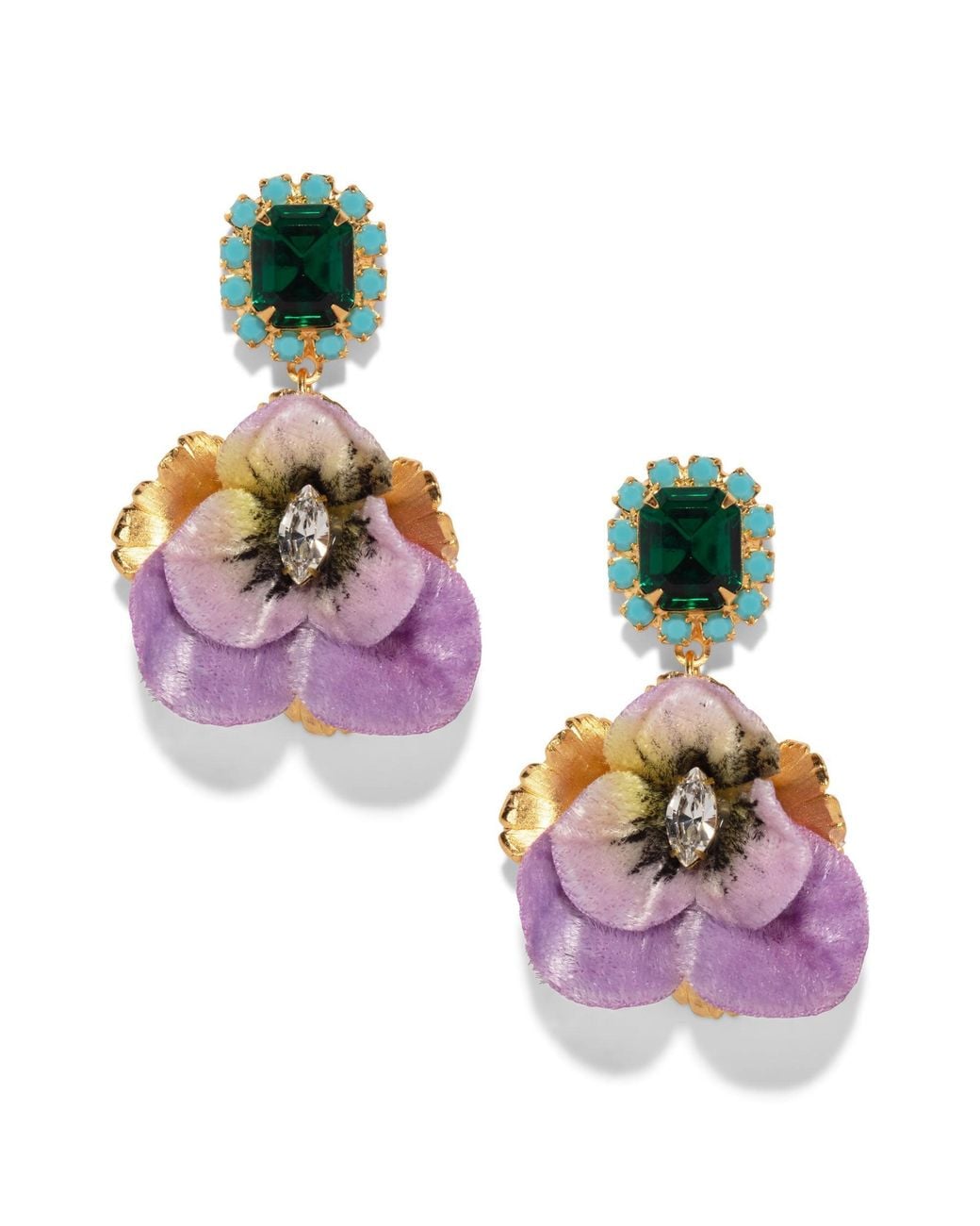 The Pink Reef Purple Emerald Pansy Earring