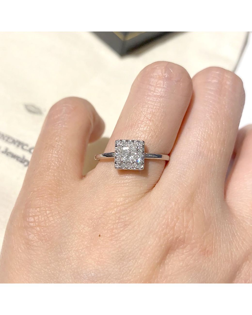 VicStoneNYC Fine Jewelry White Natural Princess Cut Diamond Engagement Ring
