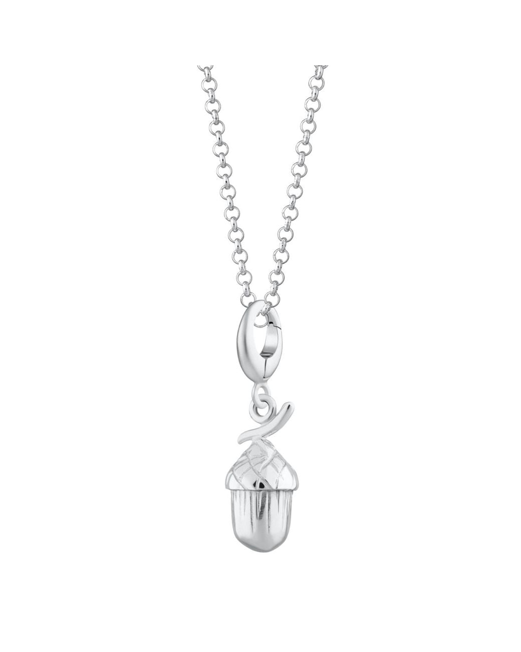 Lily Charmed Metallic Sterling Acorn Charm Necklace