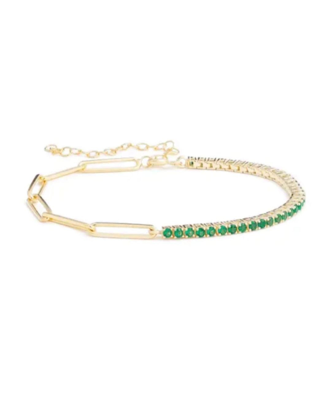 SHYMI Metallic Half Paper Clip & Tennis Bracelet
