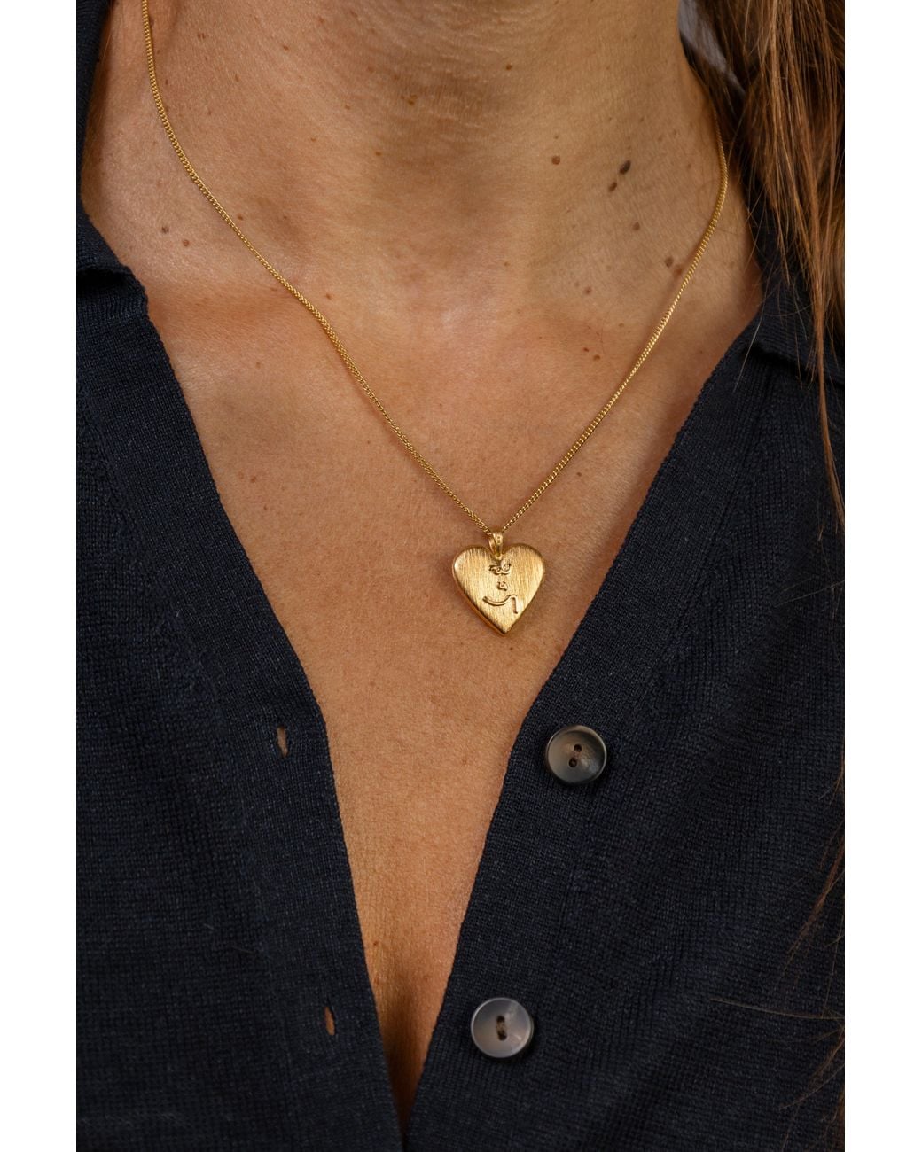 Claire Hill Designs Metallic Know Your Worth Heart Locket Necklace