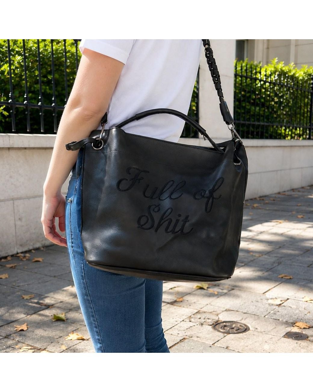 Lilly Loves Black Long Shoulder Bag Full Of Shit