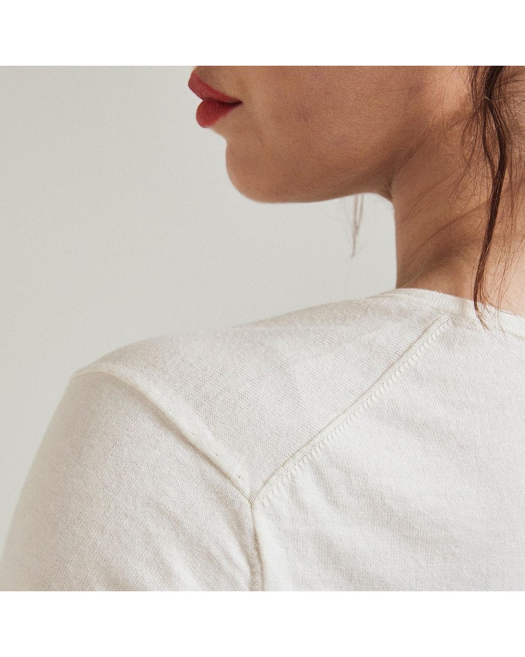 Salts Cashmere White Short Sleeved Knitted Tee for men