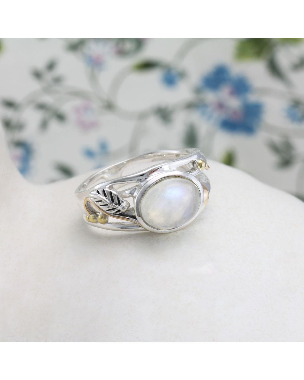 Isla Silver Blue Neutrals Moonstone Ring