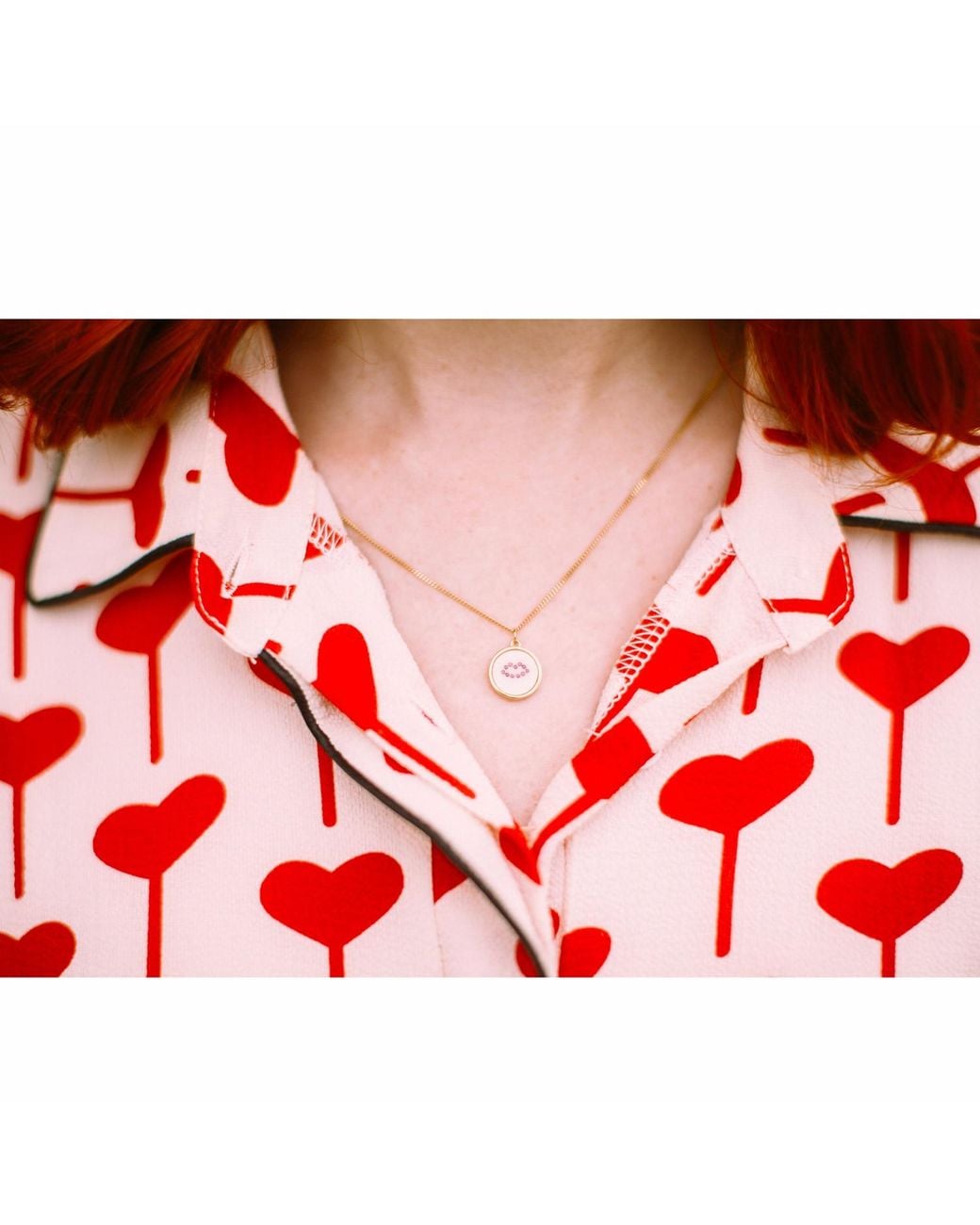 Lee Renee Metallic Ruby Lip Pendant Necklace