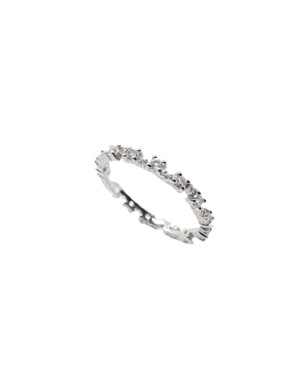NASI SILVER White Nobody's Perfect Eternity Ring- Topaz
