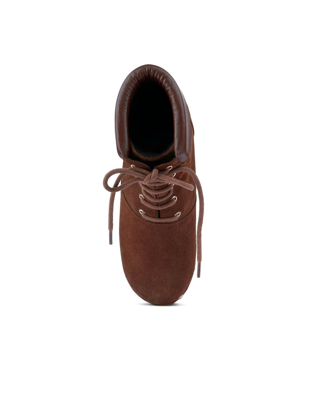 Rag & Co Brown Maaya Handcrafted Collared Suede Boot