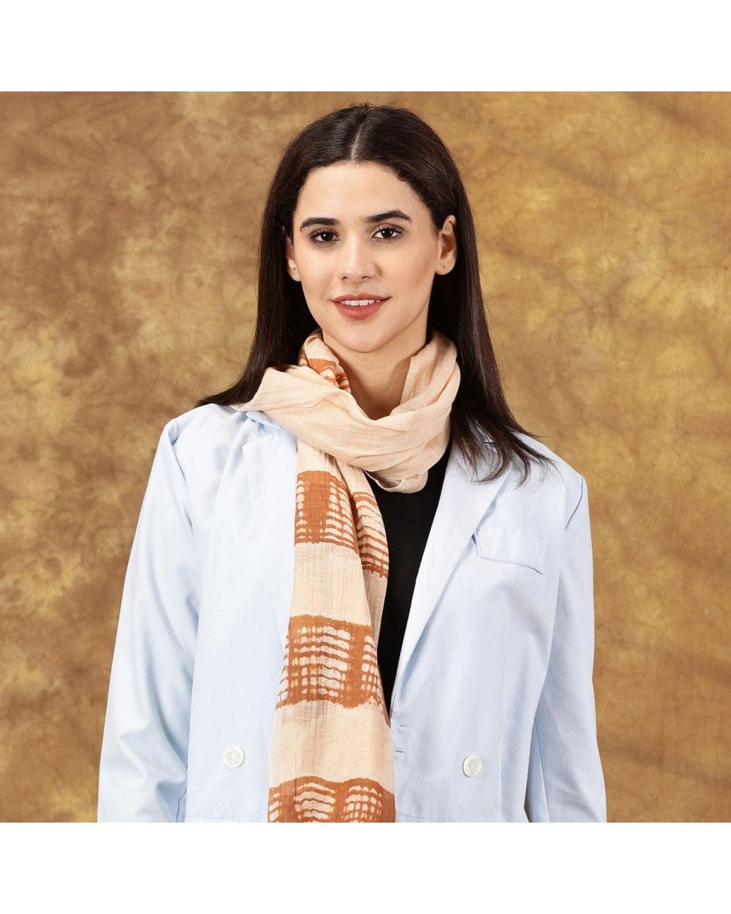 Heritagemoda Brown Neutrals Handwoven Silk Cotton Scarf
