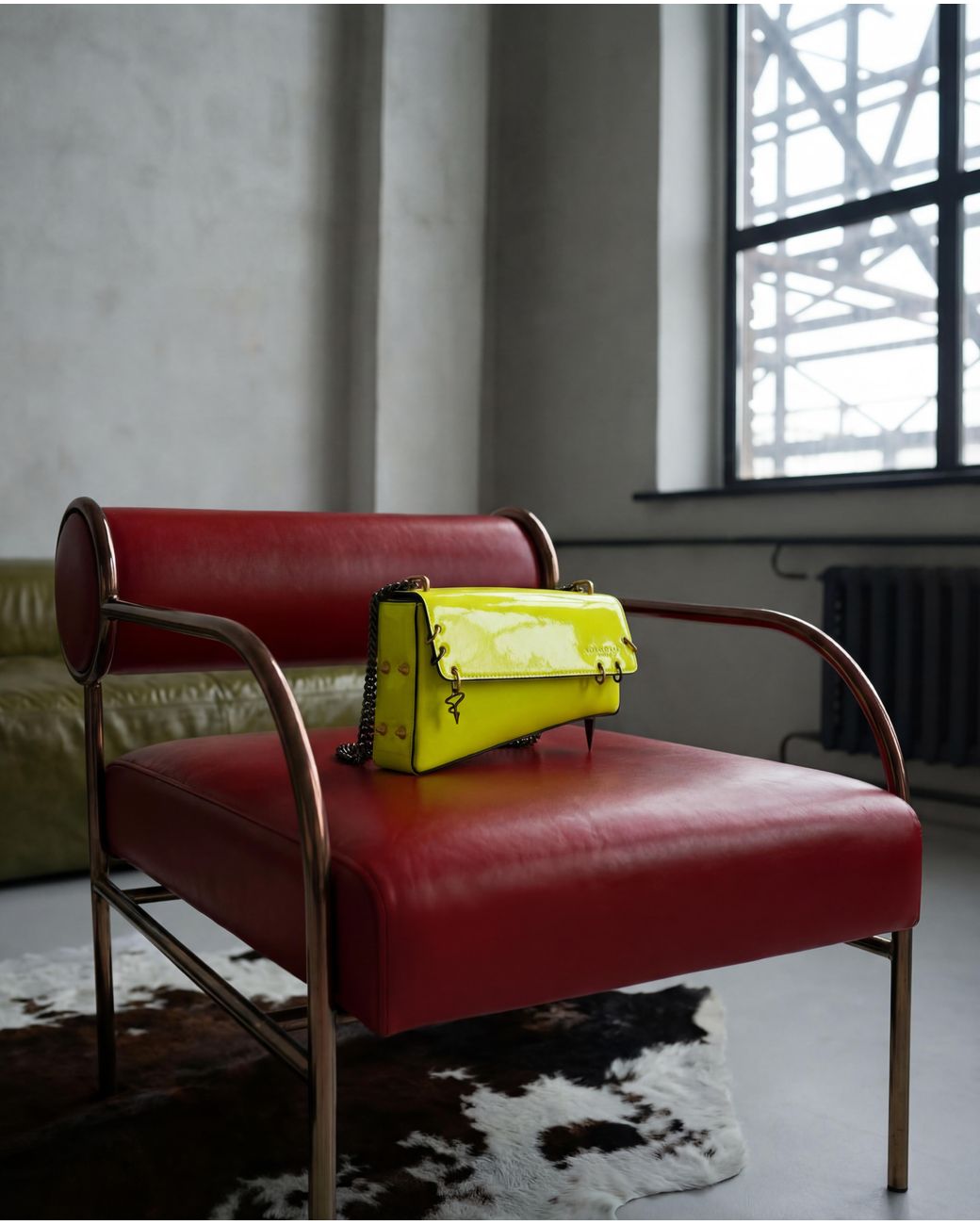 Pimpinicchio New York Yellow Asymmetrical Chain Bag