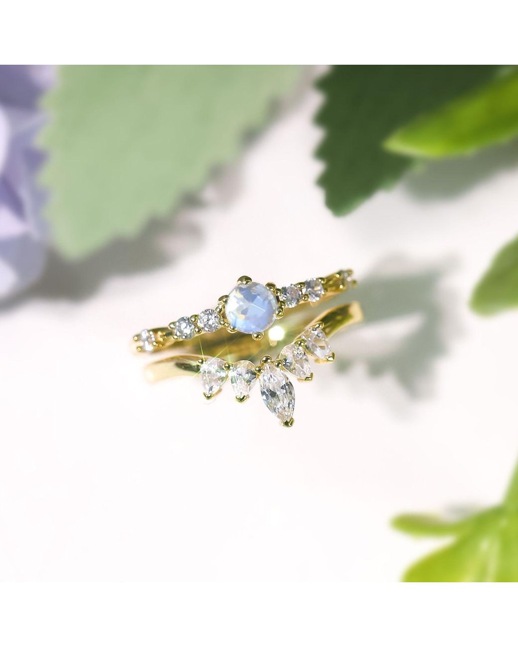 Azura Jewelry New York Metallic The Center Of The Universe Moonstone Ring Vermeil