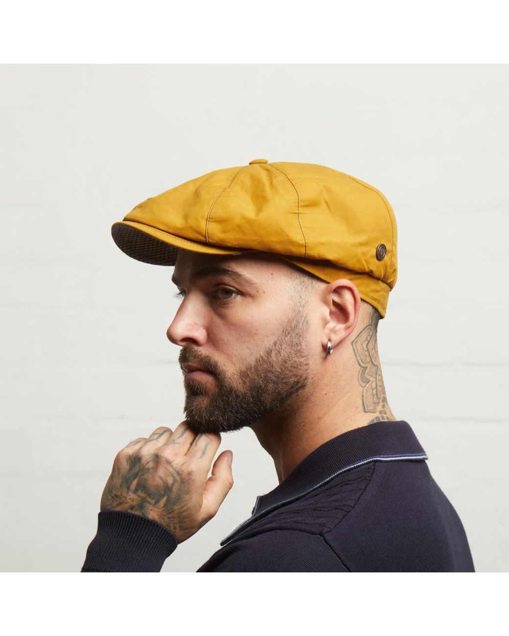 Dasmarca Hats Yellow Josh Dijon Italian Waterproof Newsboy Bakerboy Cap for men