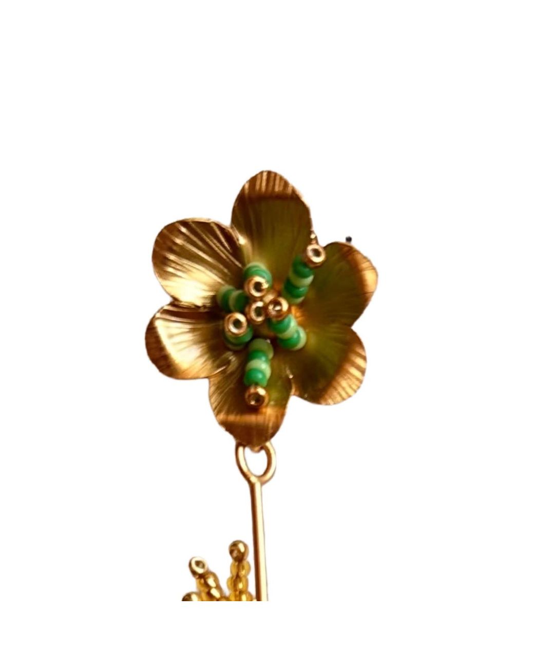 Iliana Arrazola Green Hummingbird Dangle Earrings, Glass Beads, Beaded Jewelry