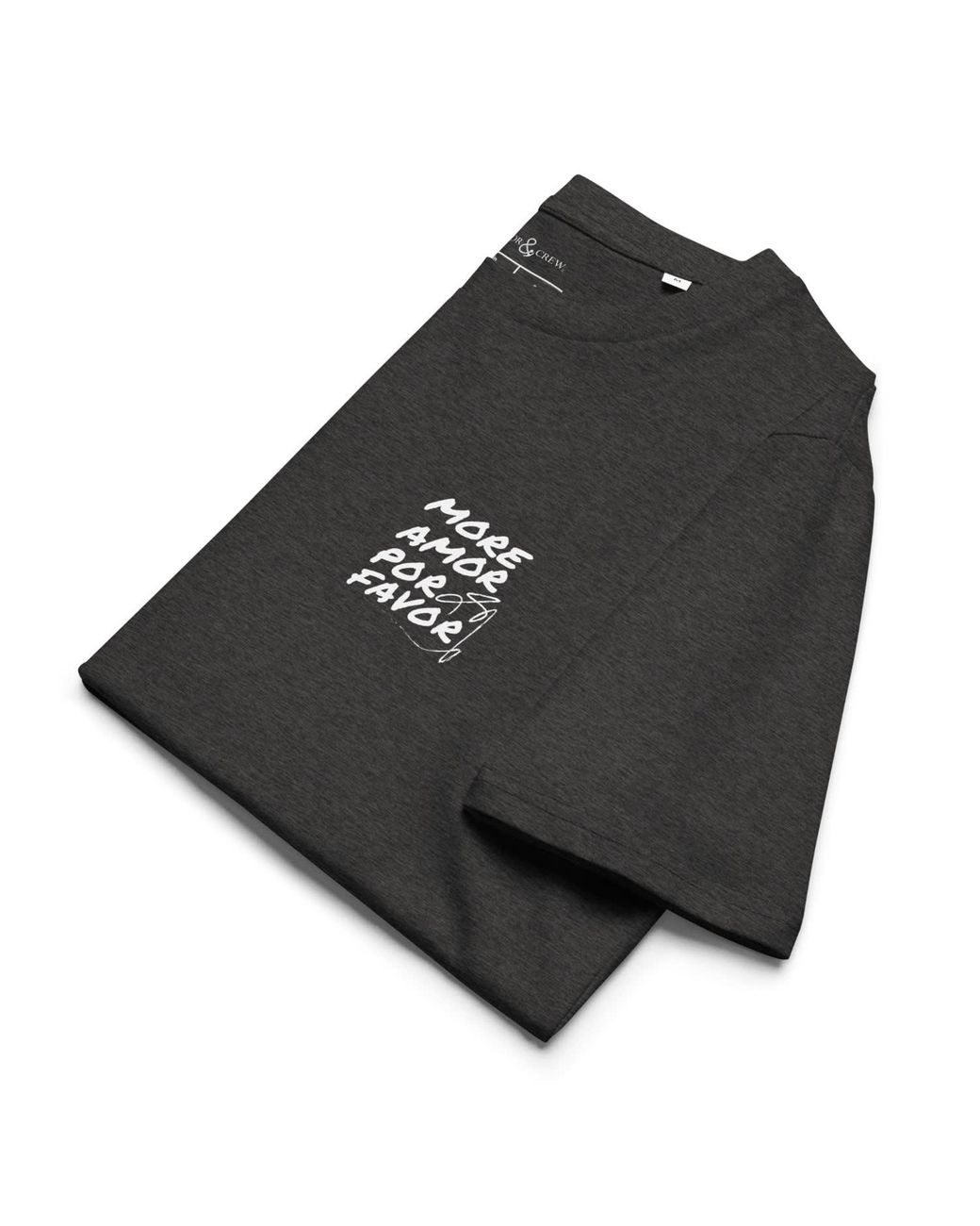 Anchor and Crew Black Heather Nine More Amor Por Favor Editions Organic Cotton T-Shirt