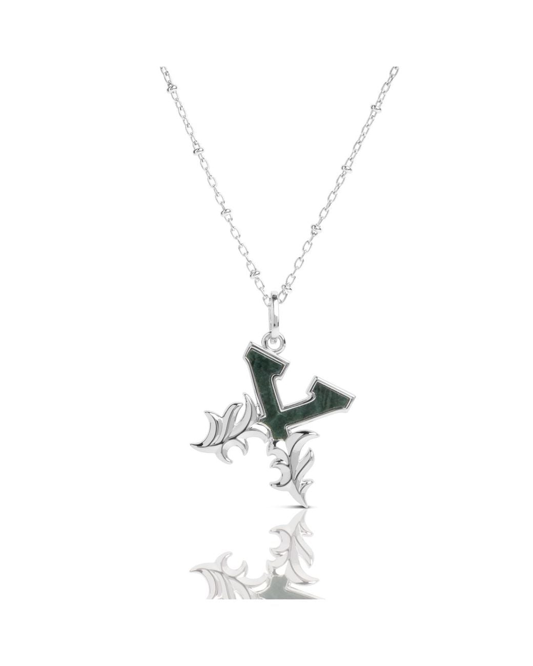 Kasun Metallic Solid X Initial Necklace With Marble