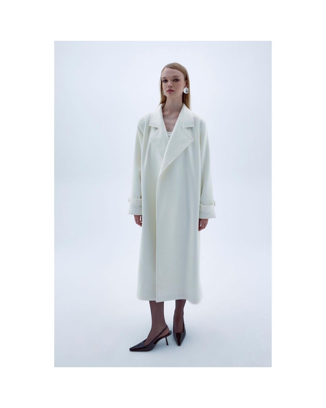NAZLI CEREN White Vesper Long Coat