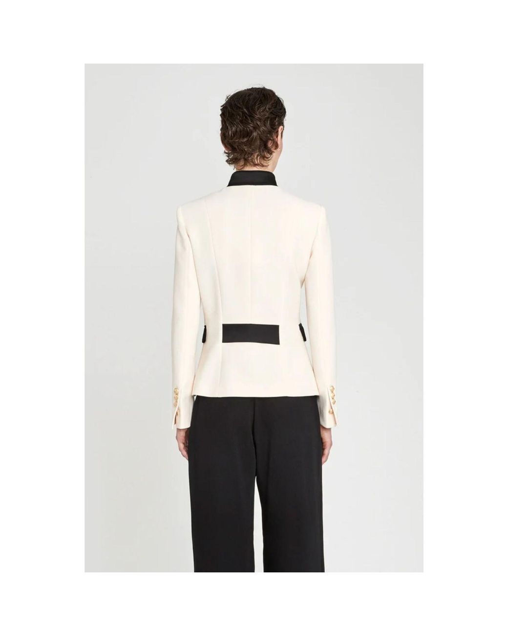 The Extreme Collection White Neutrals Ivory Military Blazer With Embroidery Renata 01