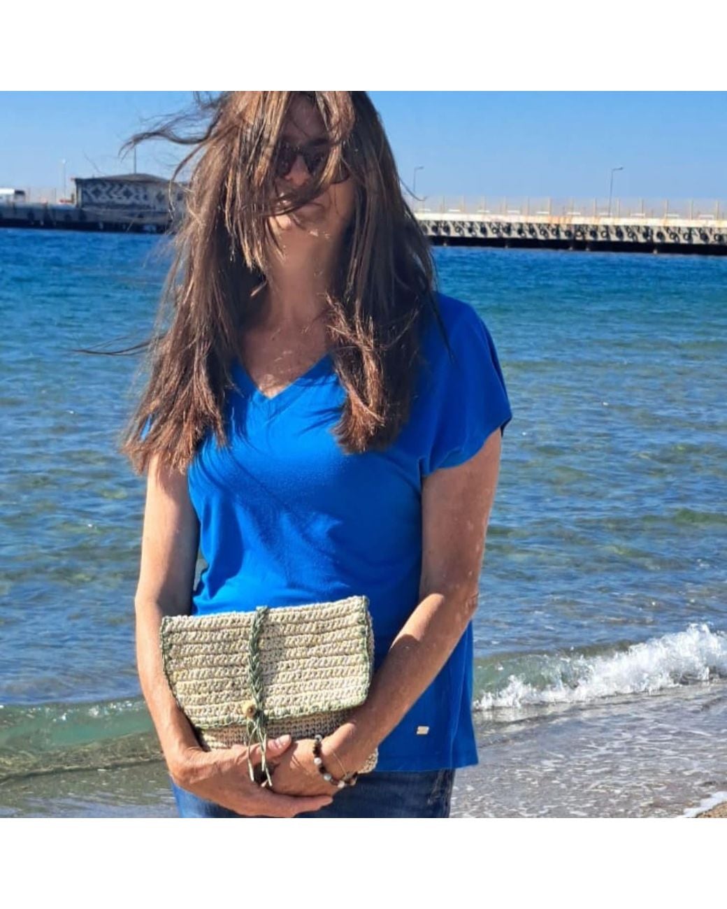 Springmoonatelier Brown Neutrals Raffia Cream Clutch Bag