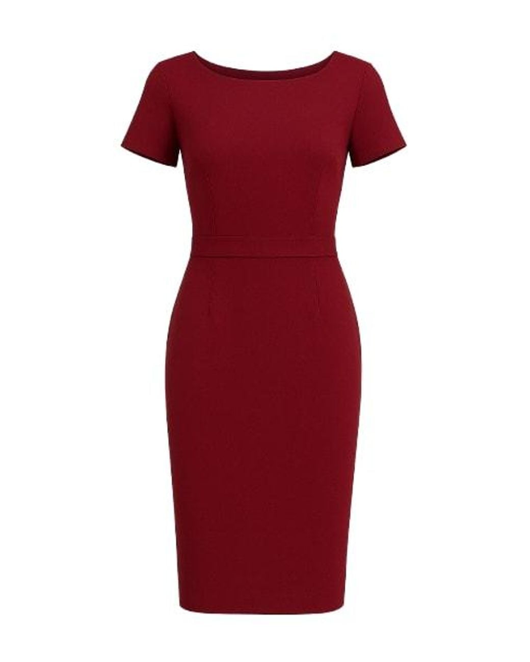 Conquista Burgundy Fitted Cap Sleeve Dress in Red | Lyst