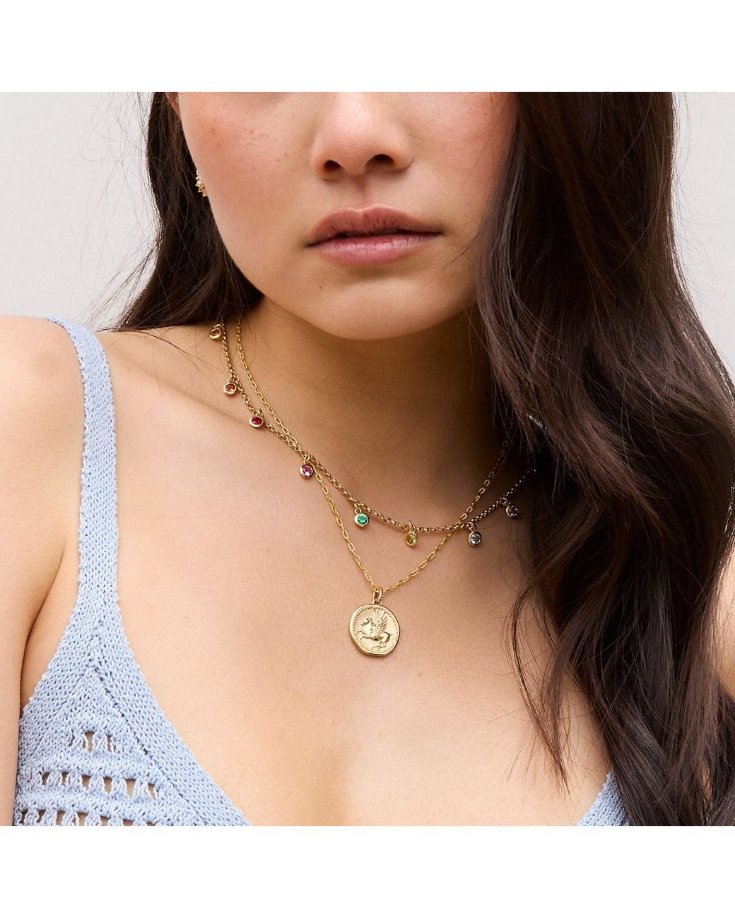 Dower & Hall Metallic Pegasus Overcome And Thrive Talisman Necklace