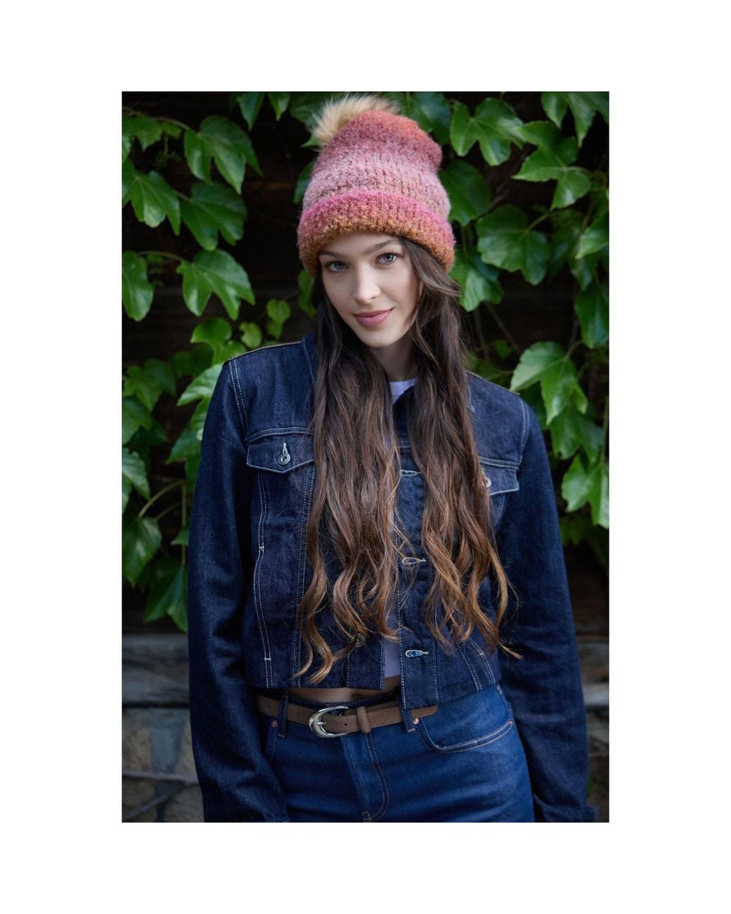 Saachi Brown Gradient Knit Beanie