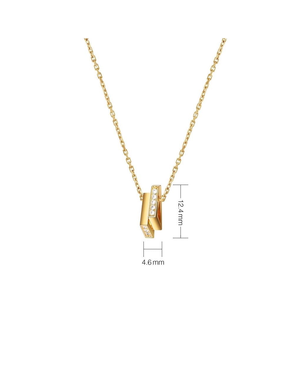 Meulien Metallic Double Mini Triangle Necklace
