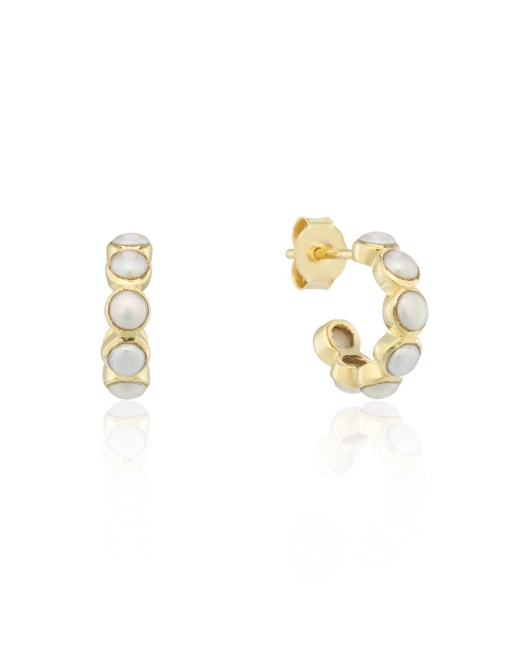 Auree Jewellery Metallic Ortigia Freshwater Pearl & Vermeil Mini Hoop Earrings