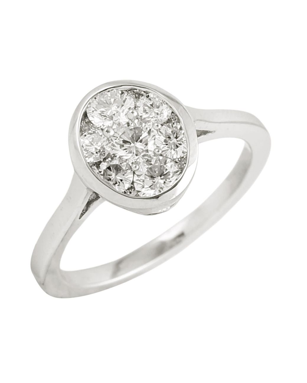 Artisan White Cluster Diamond Oval Ring