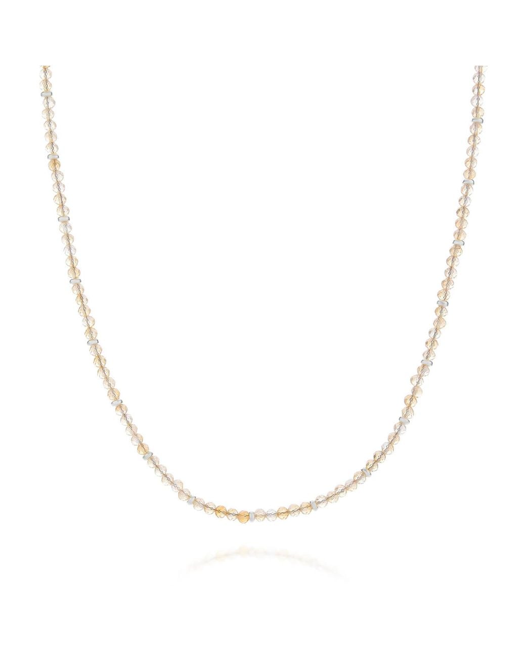Nellou Jewellery Metallic Citrine November Birthstone Orbit Necklace