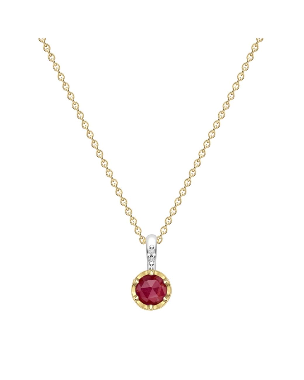 Dinny Hall Metallic July Ruby Birthstone Pendant