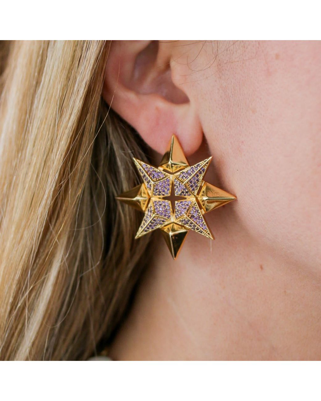 Kybele Studio Metallic Starburst Earrings