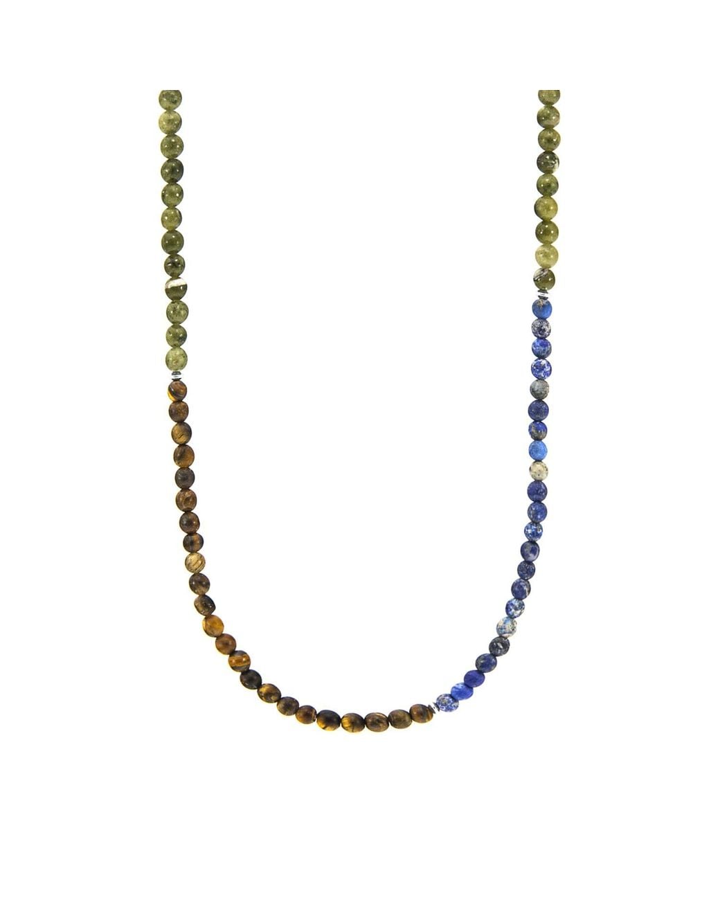 Anchor and Crew Metallic Tigers Eye, Sodalite & Jade Isaac & Stone Skinny Necklace X Wrap Bracelet for men