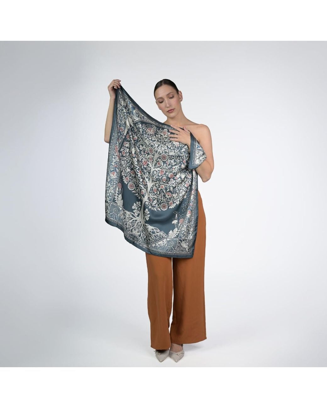 Silk&Soul Green Tree Of Life Scarf