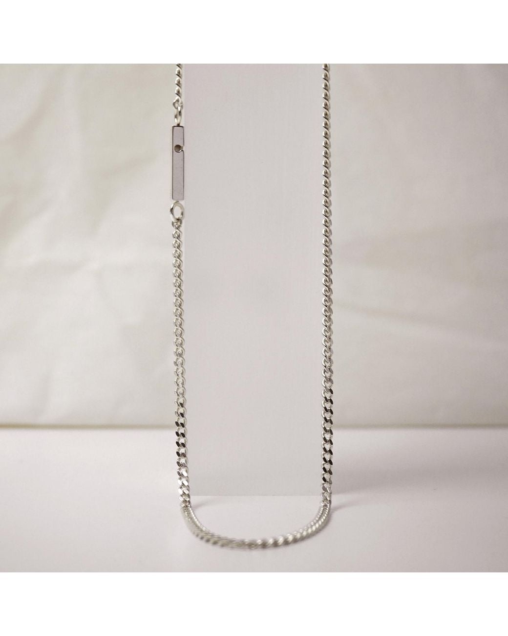 Kevin Thorne Jewellery Metallic Monolith Necklace- Curb Thin for men