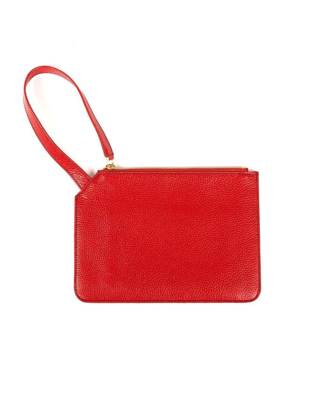 SJW BAGS LONDON Red Marissa Leather Clutch/ Wristlet