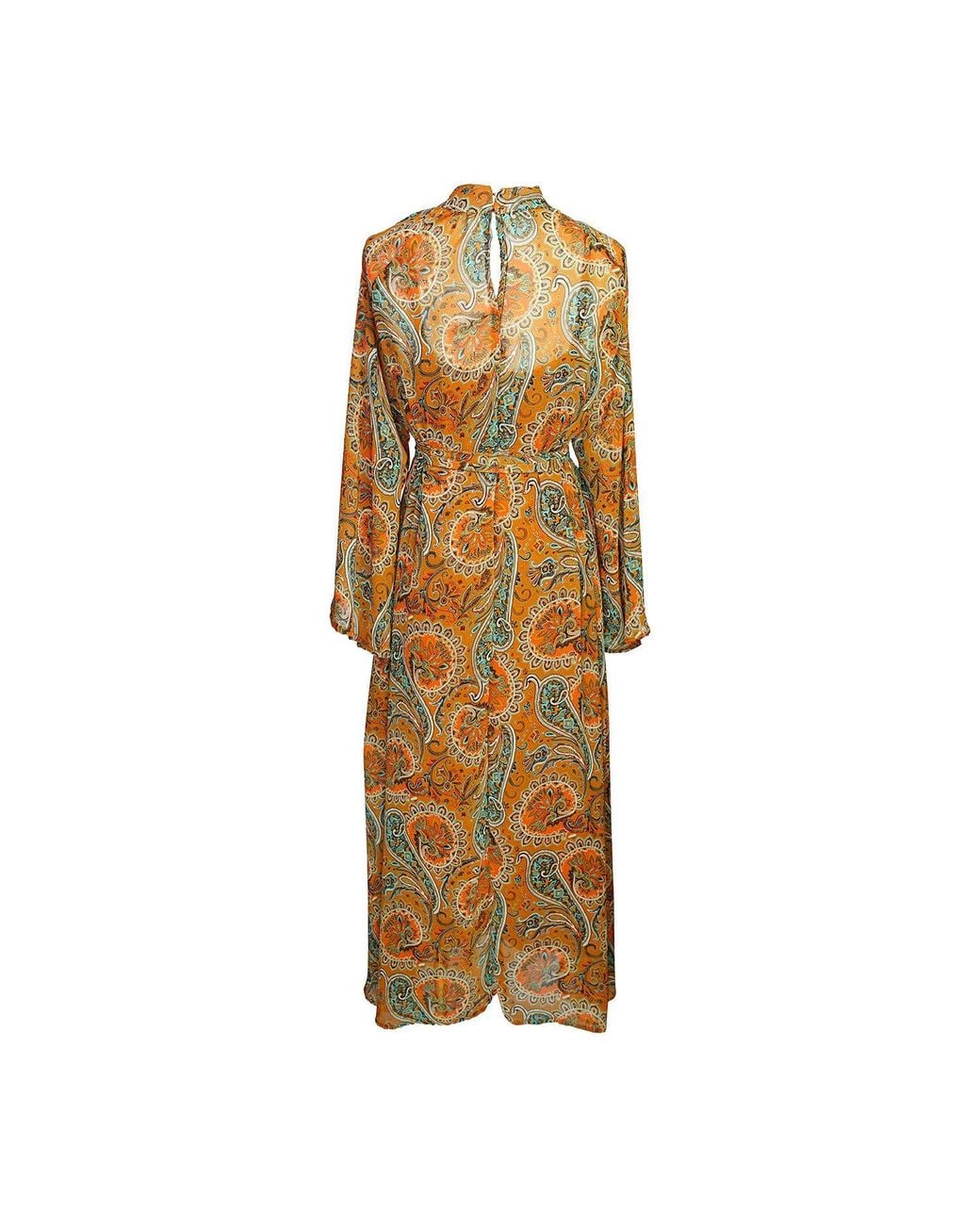 Jennafer Grace Metallic Carmel Paisley Dress