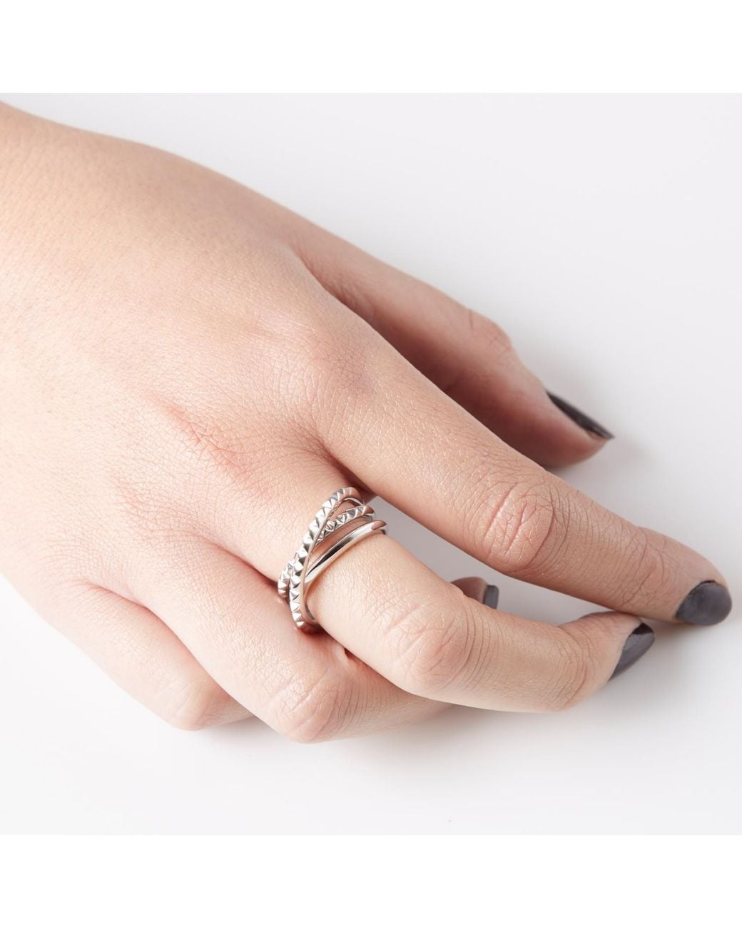 Kasun Metallic Entwined Serpent Ring