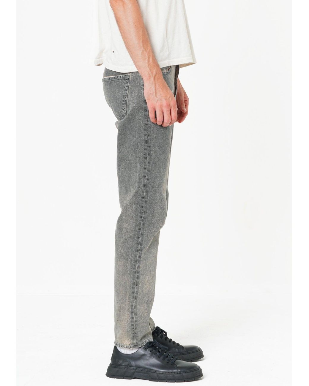 NOEND Gray Noend Slim Straight Jeans for men