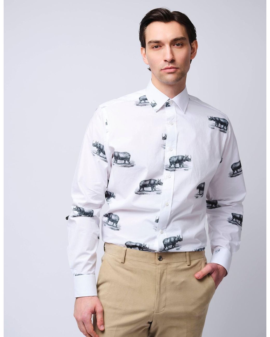 Gresham Blake White Rhino Shirt for men