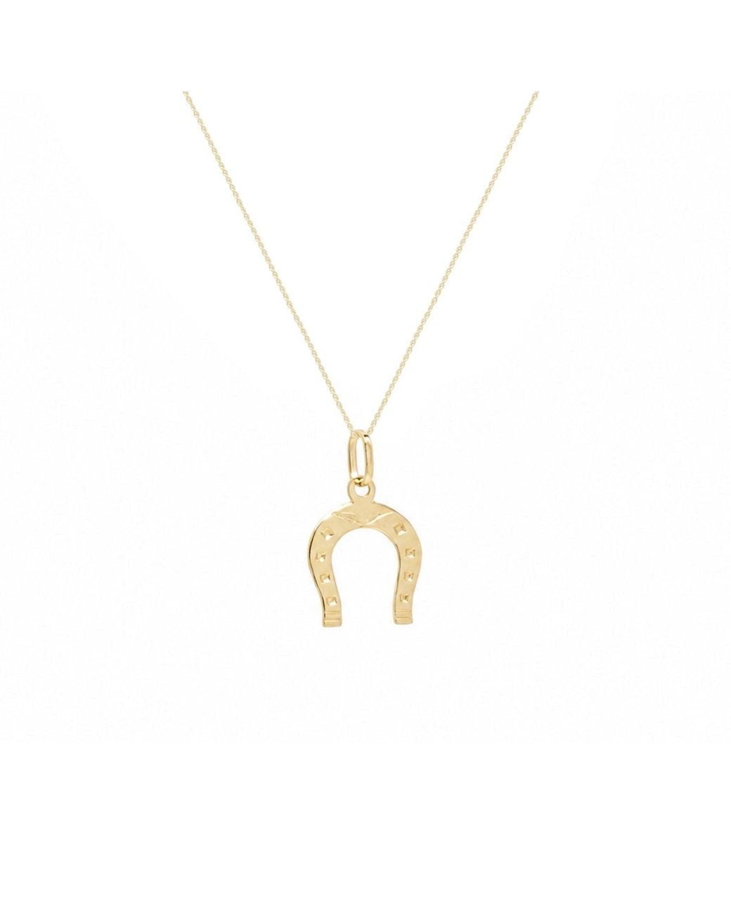 Spero London 9Ct Solid Horseshoe Equestrian Necklace in Metallic | Lyst