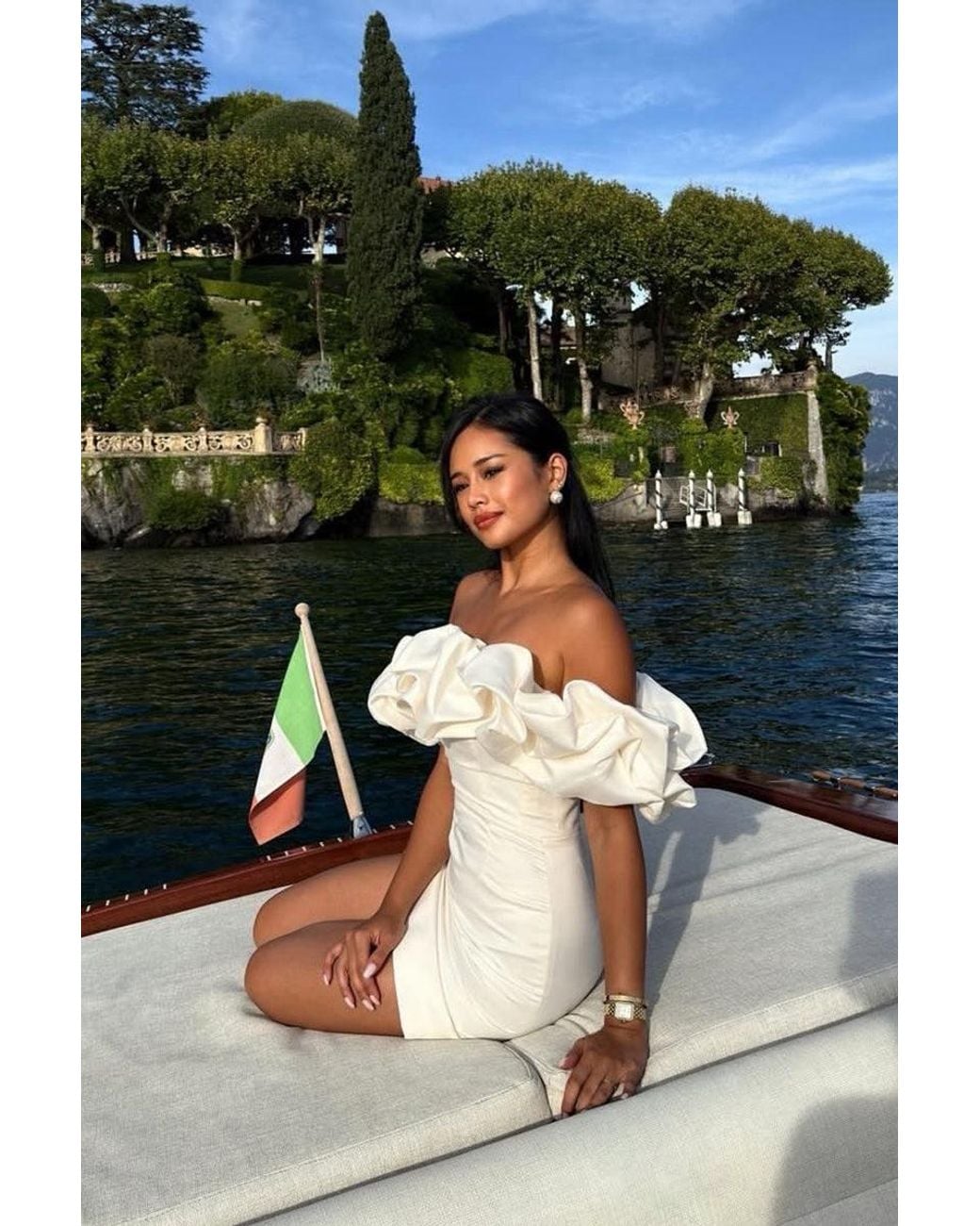 POST MERIDIEM White Milk Meringue Mini Dress
