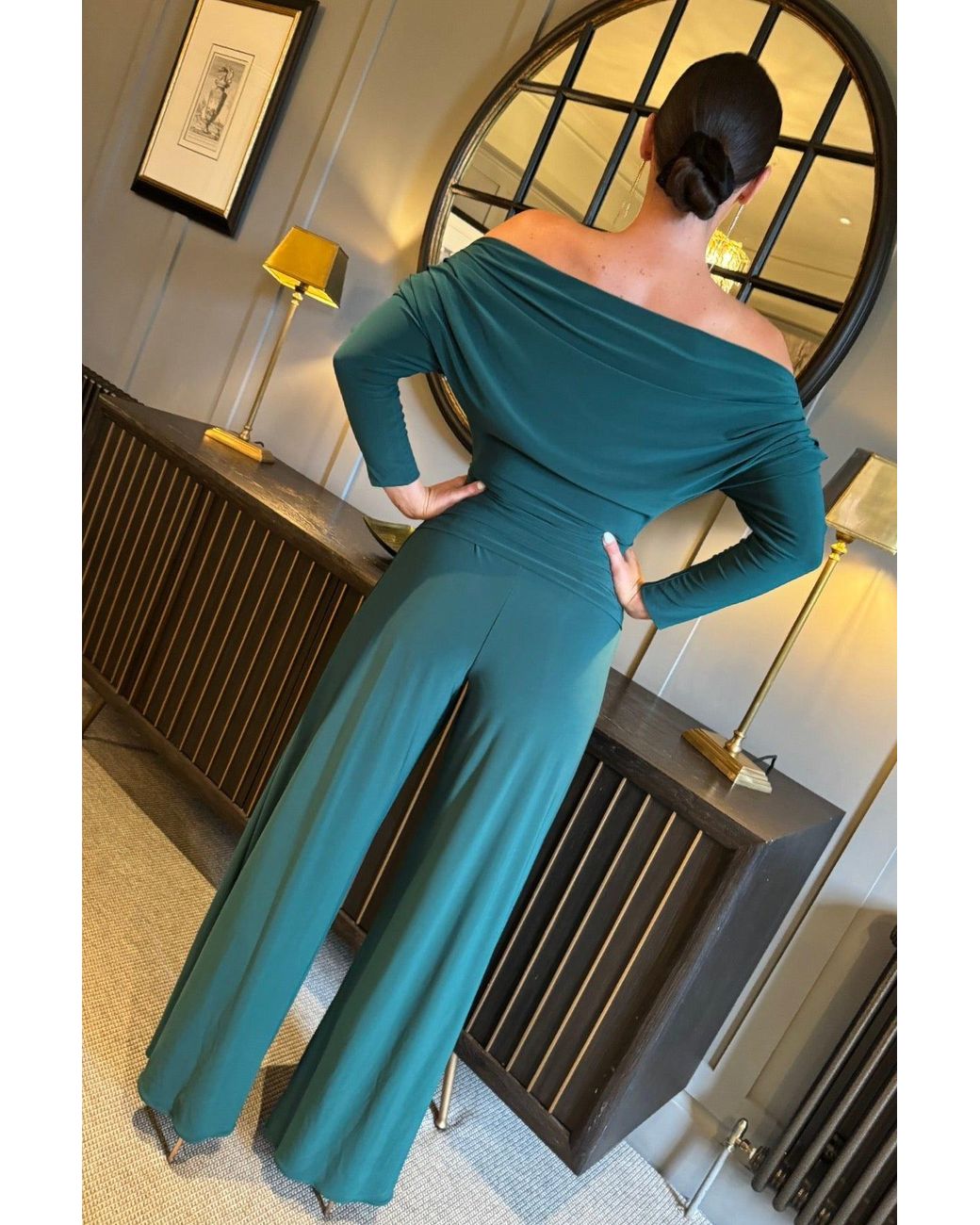 Atom Label Green Carbon Jumpsuit With Sleeve