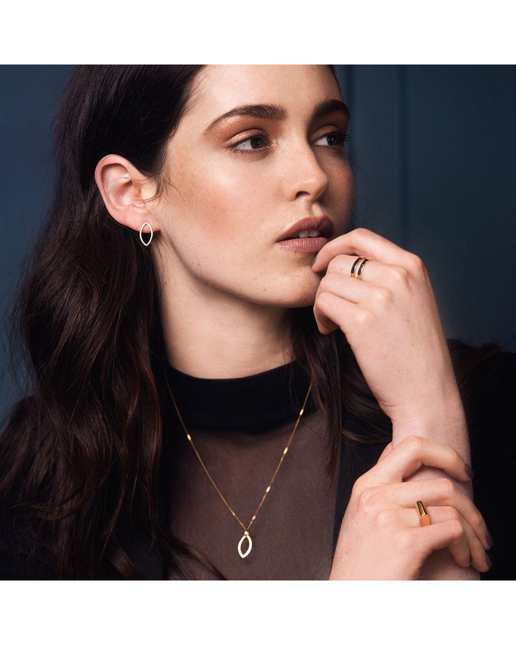 Edge Only Metallic Marquise Slice Earrings