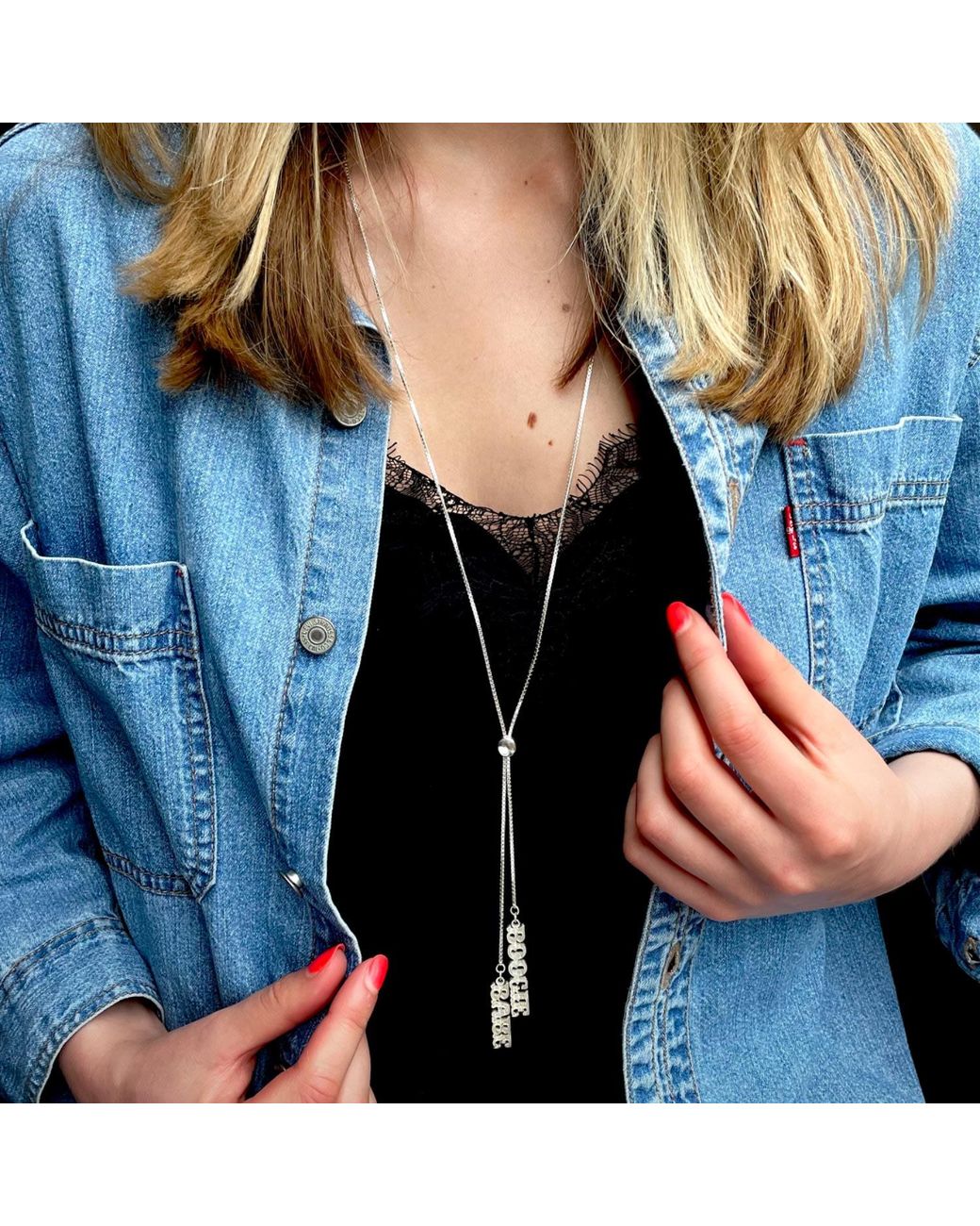 CarterGore Metallic Boogie Babe Sterling Slider Necklace