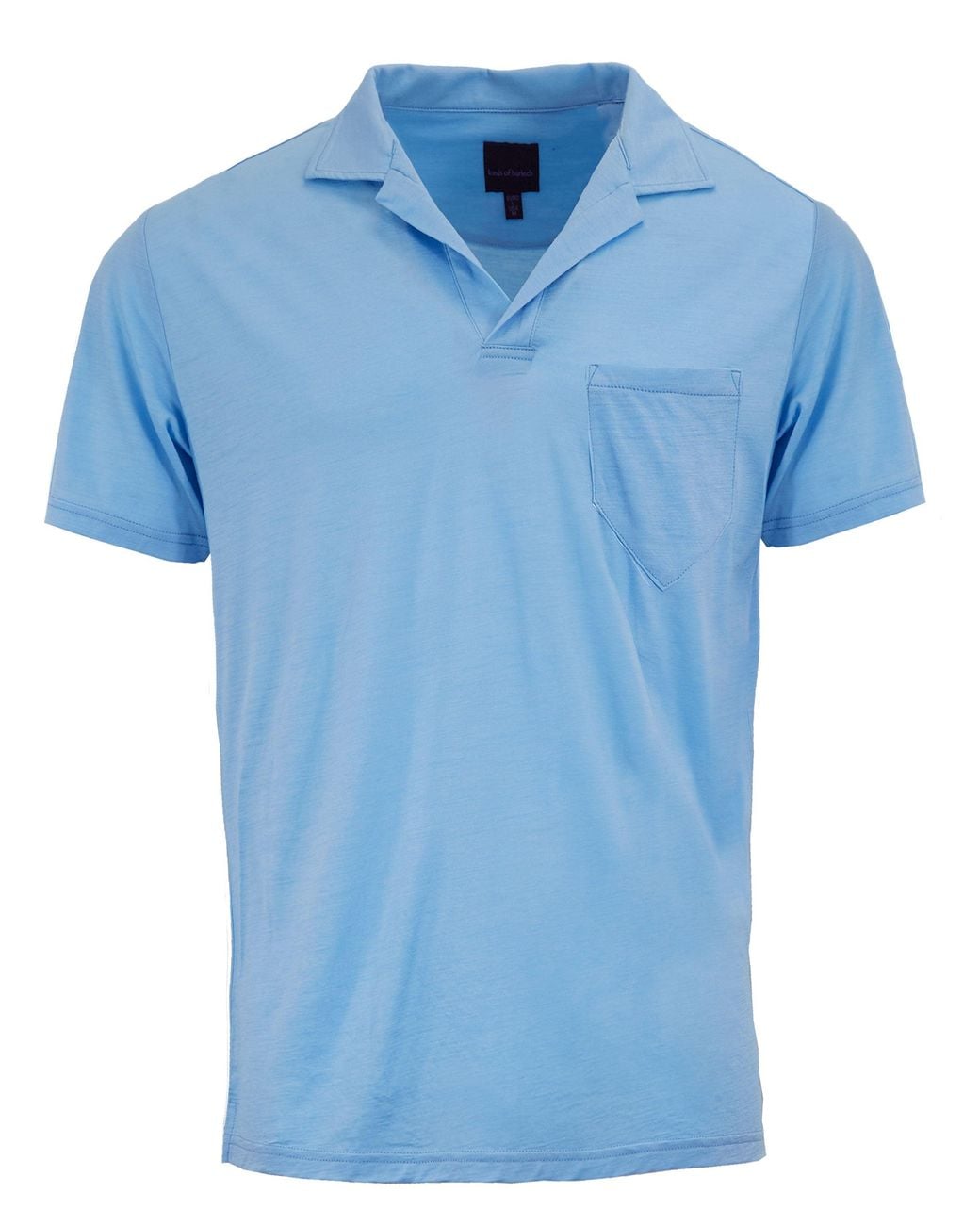 Lords of Harlech Blue Bobby Merino Jersey Collared Shirt for men