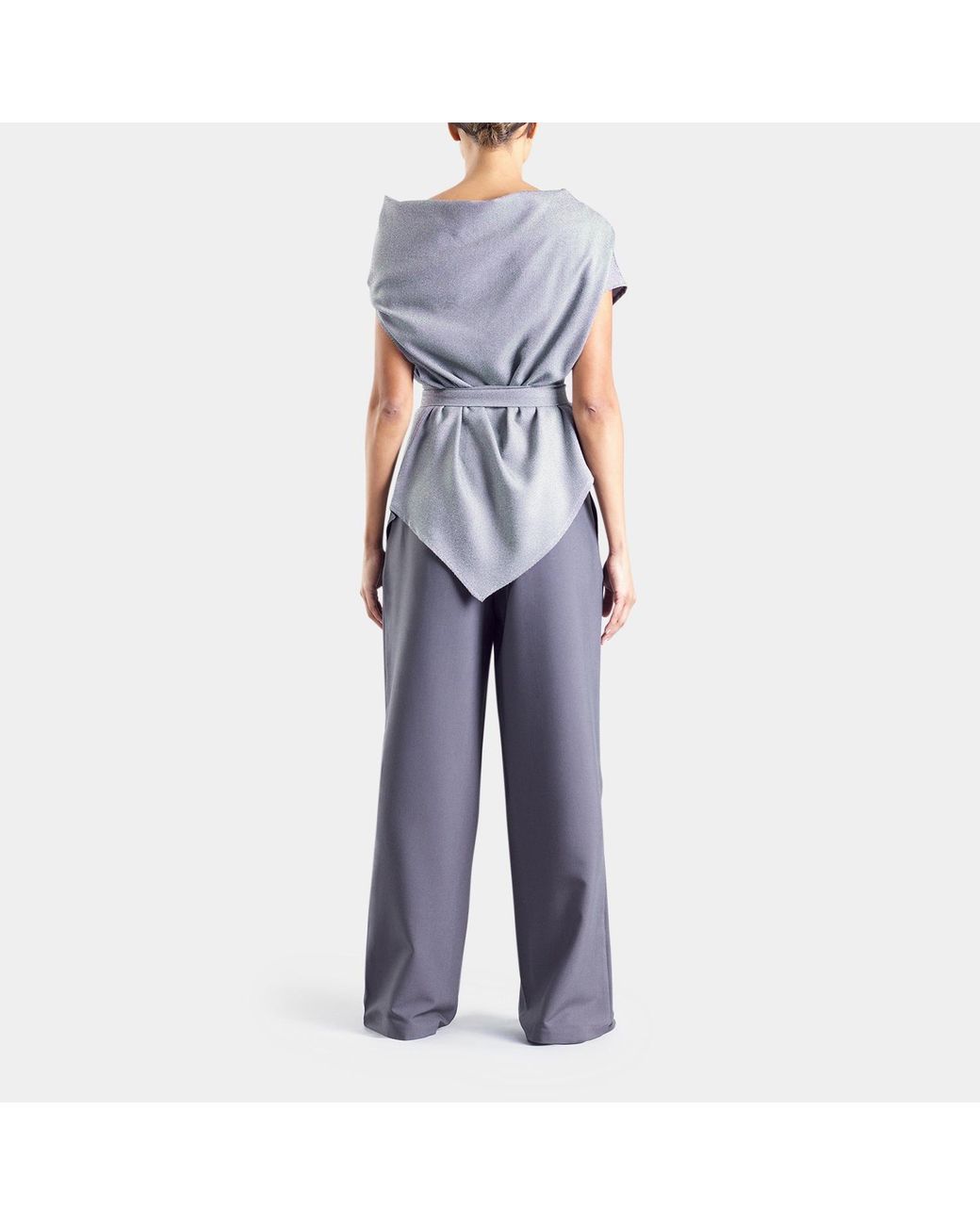 Meem Label Gray Theo Light Asymmetric Top