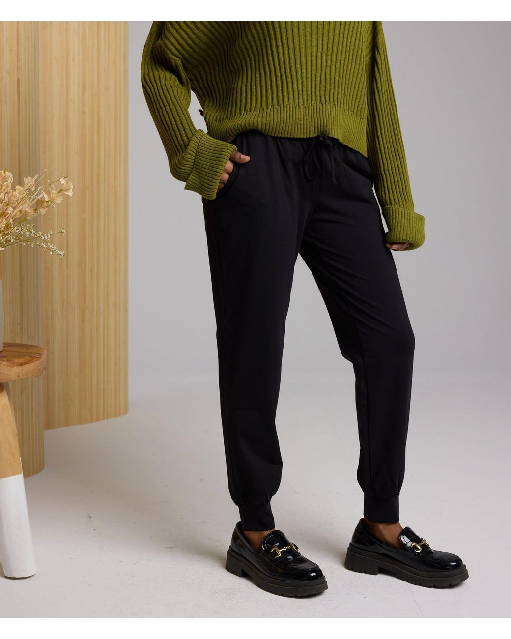 Known Supply Black Drawstring Cotton Joggers