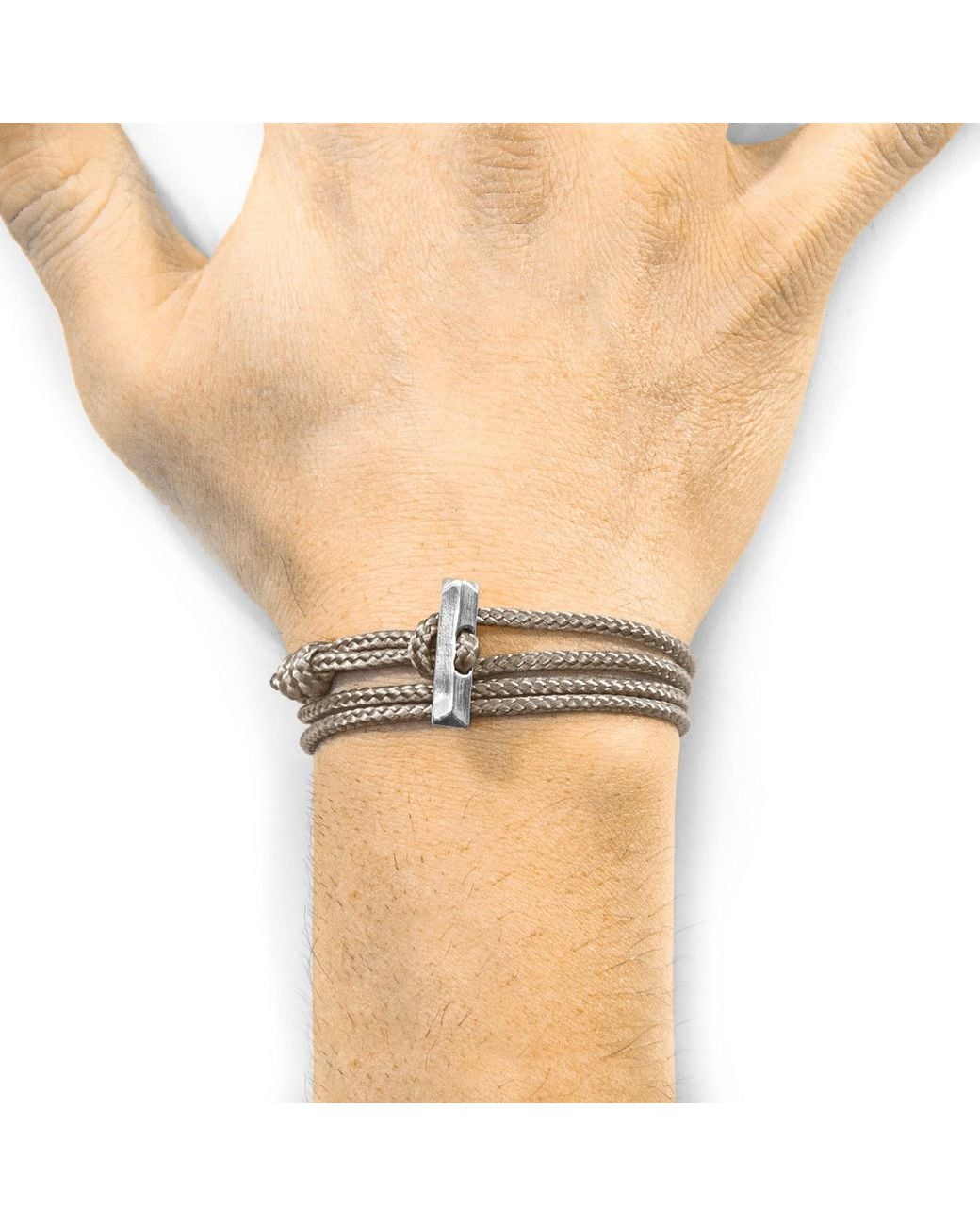 Anchor and Crew Metallic Sand Oxford & Rope Bracelet for men